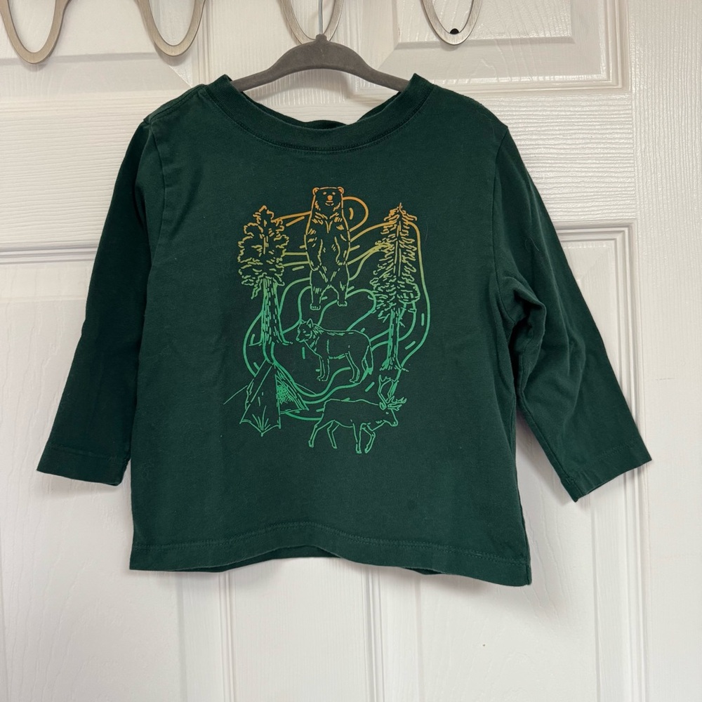 🐻 Hanna Andersson Long Sleeve Shirt with Bear Outdoors Design